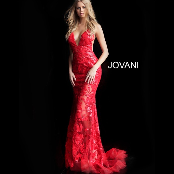 Jovani Dresses & Skirts - ♥️JOVANI♥️ red lace evening gown